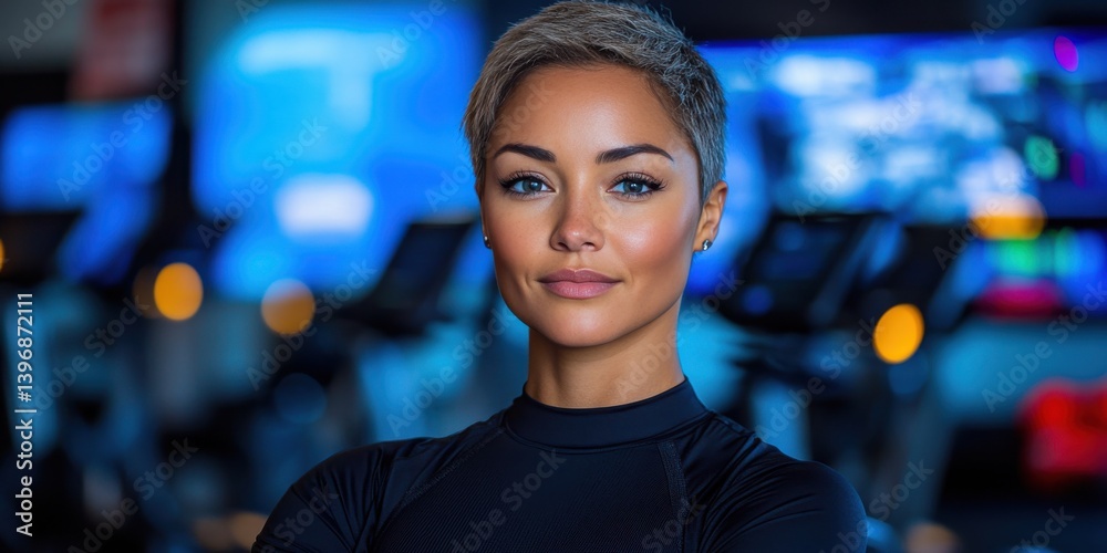 A woman with short hair
