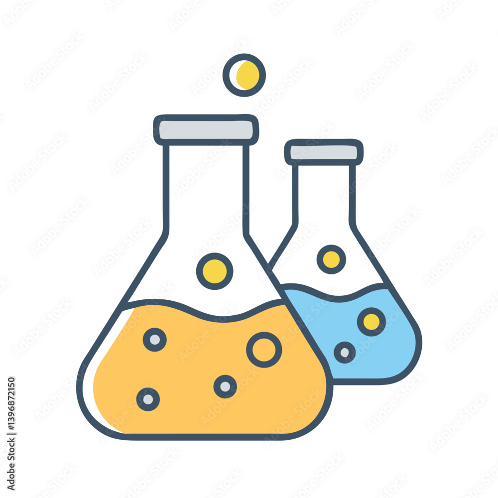 Laboratory Flasks with Bubbles Icon Design Laboratory Flasks with Bubbles Icon Design