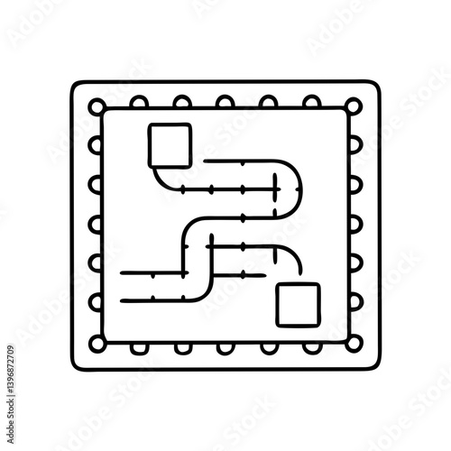 playmat icon, playmat line art - simple line art of playmat, perfect for playmat logos and icons