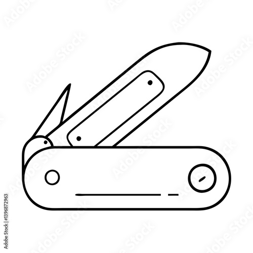 pocketknife icon, pocketknife line art - simple line art of pocketknife, perfect for pocketknife logos and icons
