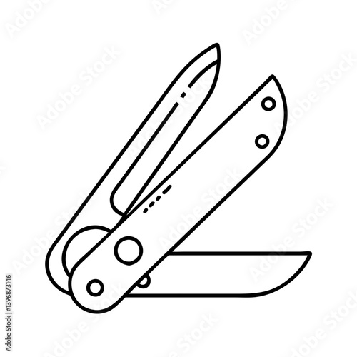 pocketknife icon, pocketknife line art - simple line art of pocketknife, perfect for pocketknife logos and icons