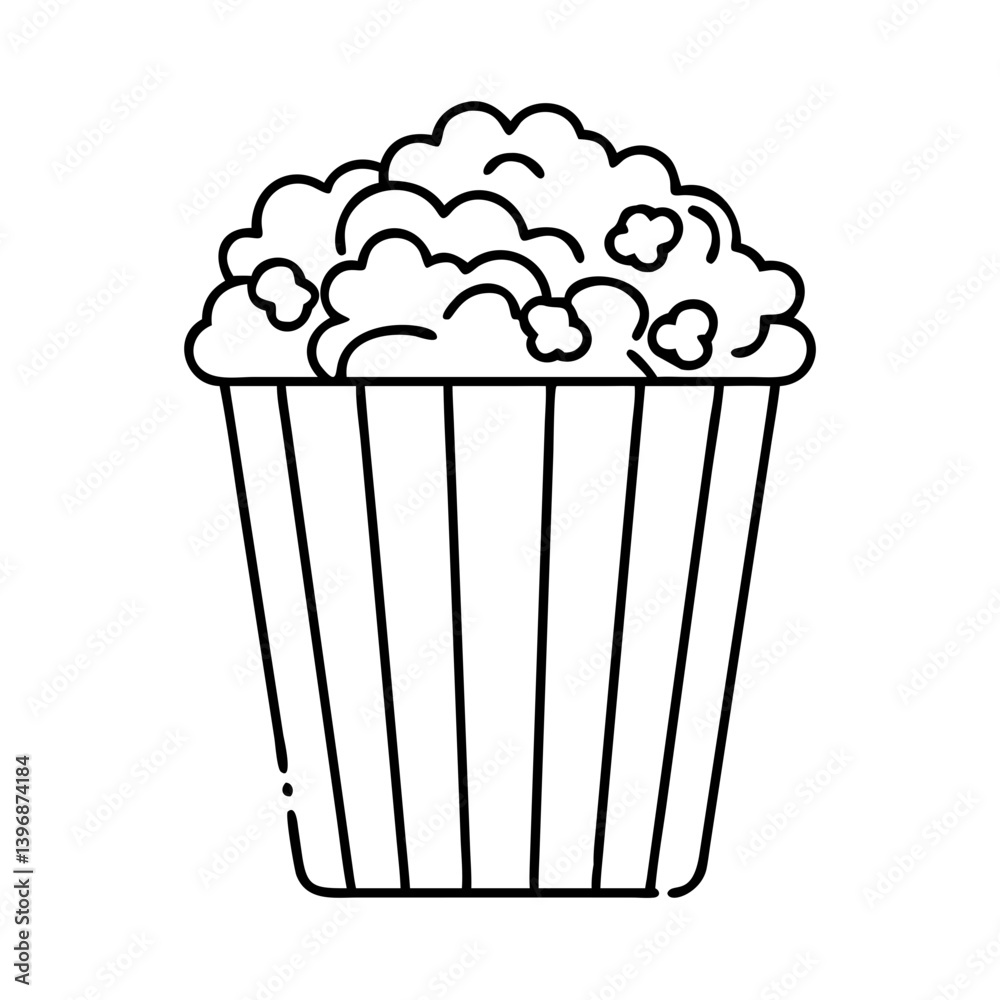 popcorn icon, popcorn line art - simple line art of popcorn, perfect for popcorn logos and icons popcorn icon, popcorn line art - simple line art of popcorn, perfect for popcorn logos and icons