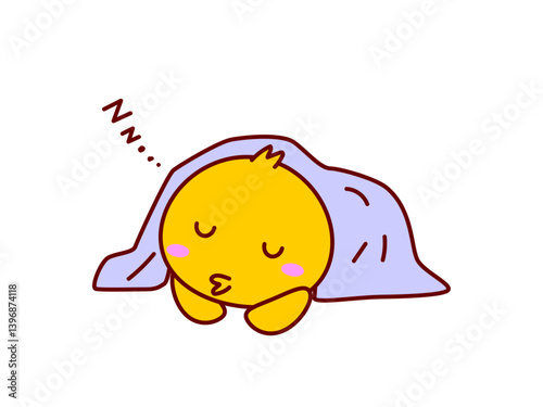 お昼寝するひよこ