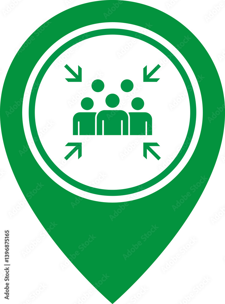 Emergency evacuation assembly point sign. Assembly point icon. Safety Signs. Evacuation Plan illustration Emergency evacuation assembly point sign. Assembly point icon. Safety Signs. Evacuation Plan illustration