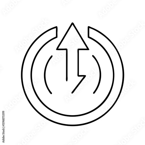 powerup icon, powerup line art - simple line art of powerup, perfect for powerup logos and icons