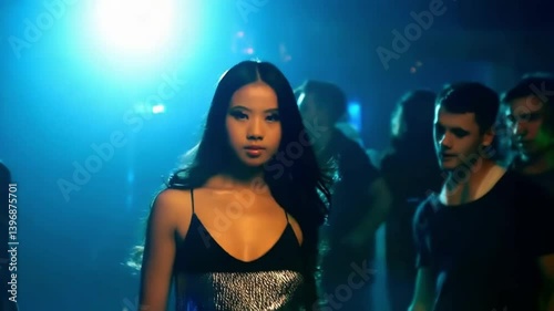 young woman dancing in nightclub