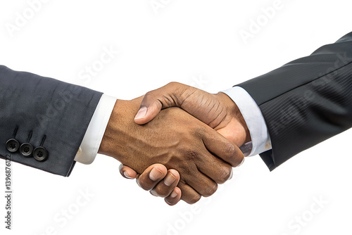 Businessmen shaking hands in a successful partnership deal
