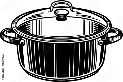 High-quality cooking equipment vector illustration featuring essential kitchen tools and utensils, perfect for culinary-themed designs, restaurant branding, recipe blogs, menus, and food packaging. Th