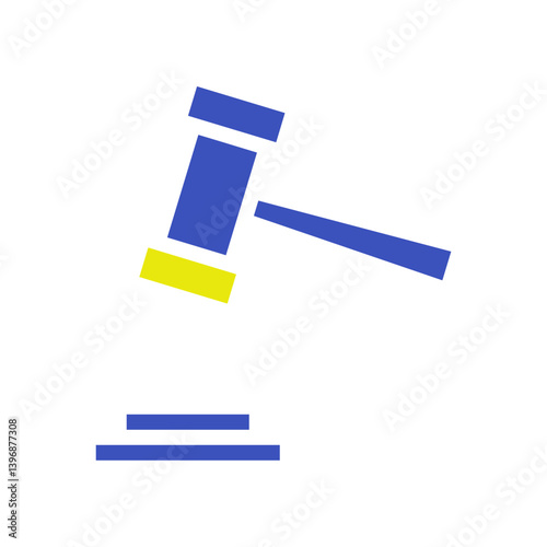 Abstract depiction of legal gavel representing justice and judicial system