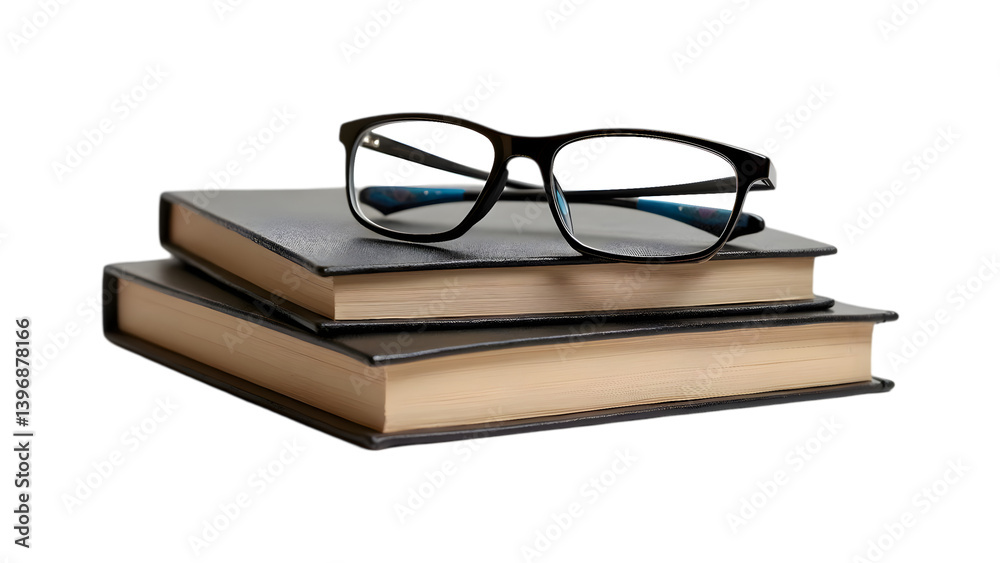 Glasses on Closed Book – Clean Transparent Element Glasses on Closed Book – Clean Transparent Element