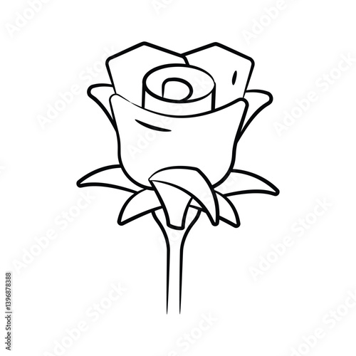 Catch a sight of this amazing hand drawn icon of rosaceae flower