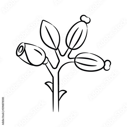 A well crafted doodle style icon of decorative roses