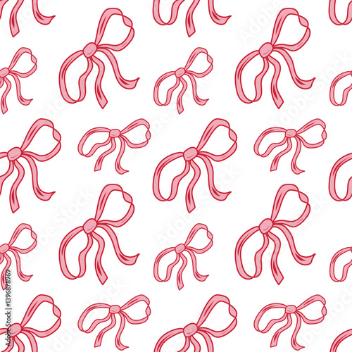 Bow pattern in red and white design for creative projects and crafts
