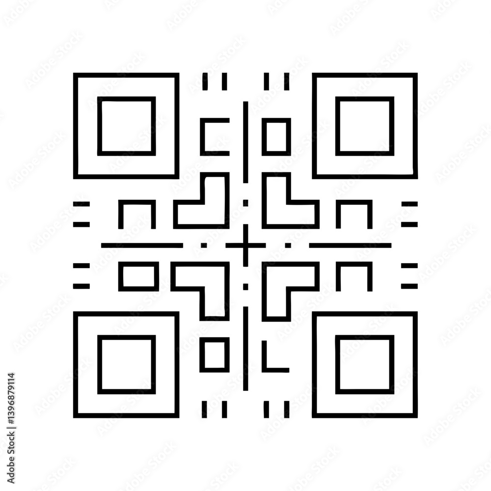 qrcode icon, qrcode line art - simple line art of qrcode, perfect for qrcode logos and icons qrcode icon, qrcode line art - simple line art of qrcode, perfect for qrcode logos and icons