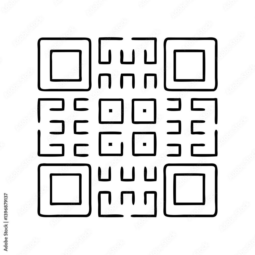 qrcode icon, qrcode line art - simple line art of qrcode, perfect for qrcode logos and icons qrcode icon, qrcode line art - simple line art of qrcode, perfect for qrcode logos and icons