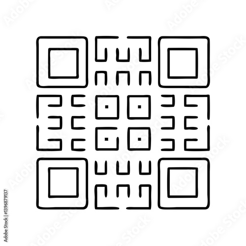 qrcode icon, qrcode line art - simple line art of qrcode, perfect for qrcode logos and icons