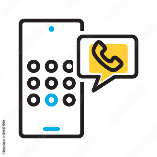Vector multi color icon for Phone number
