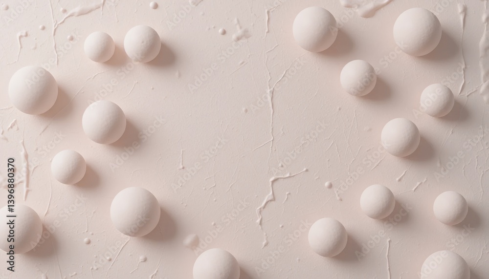 Abstract white sphere patterns on textured surface studio setup high-resolution photography minimalist environment top-down view artistic concept for design and decoration Abstract white sphere patterns on textured surface studio setup high-resolution photography minimalist environment top-down view artistic concept for design and decoration