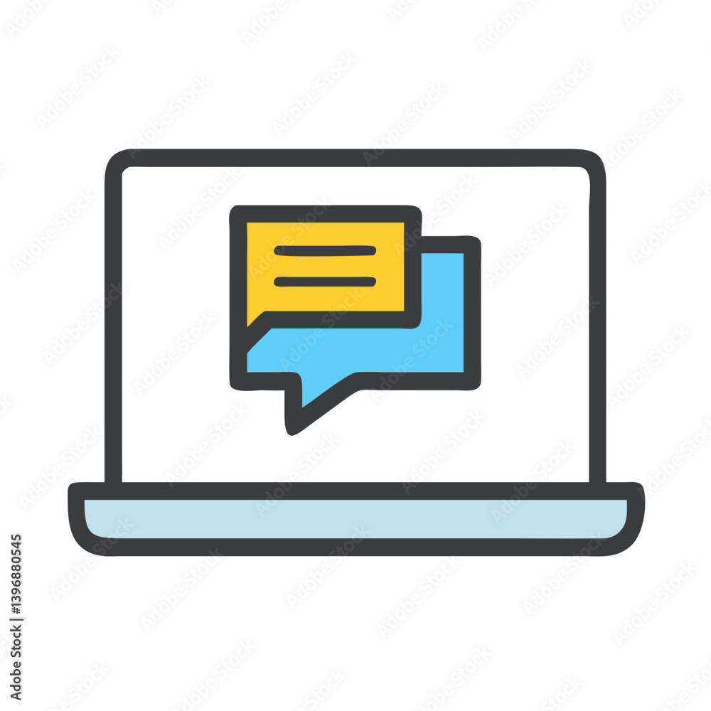 Laptop Screen with Chat Bubble Icon Design Laptop Screen with Chat Bubble Icon Design