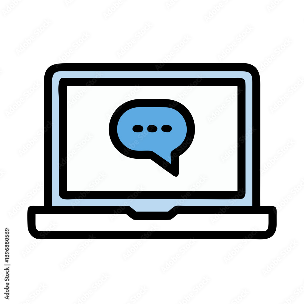 Laptop Screen with Chat Bubble Icon Design Laptop Screen with Chat Bubble Icon Design