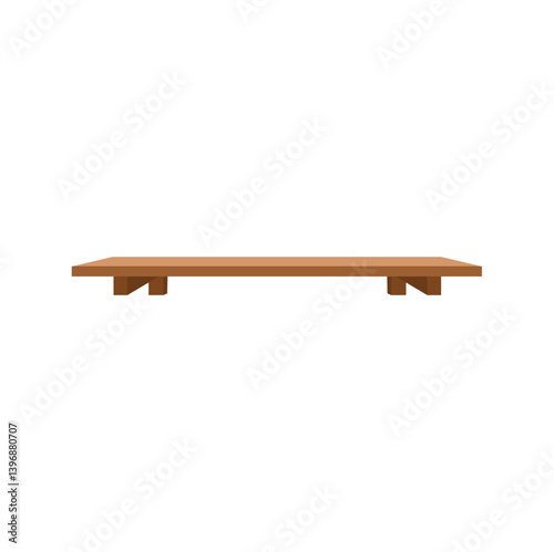 Empty wooden store shelves. Vector illustration 