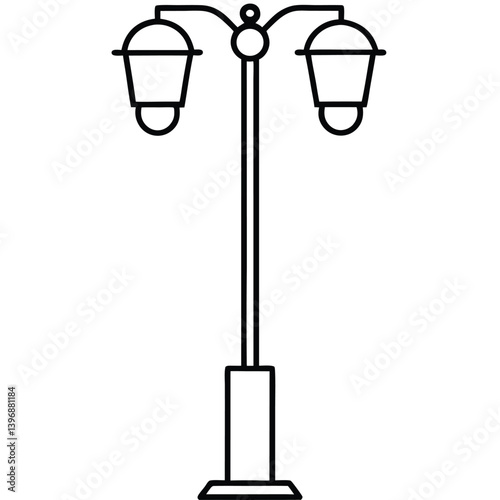 street lamp isolated on white