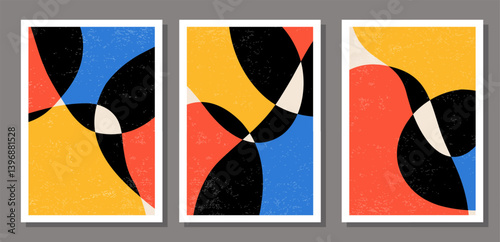 Trendy set of abstract creative minimal organic artistic compositions