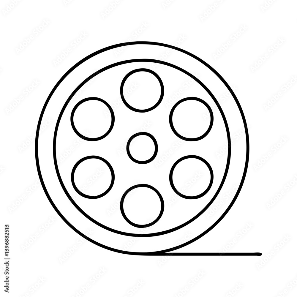reeloffilm icon, reeloffilm line art - simple line art of reeloffilm, perfect for reeloffilm logos and icons reeloffilm icon, reeloffilm line art - simple line art of reeloffilm, perfect for reeloffilm logos and icons