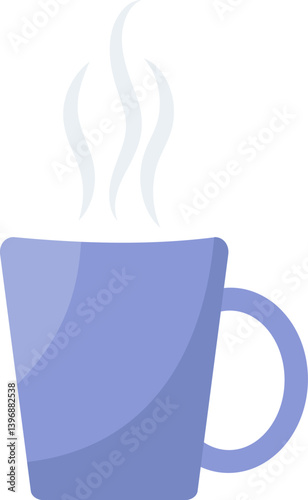 A blue coffee cup with steam coming out of it