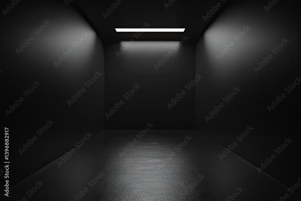 A minimalist, dark interior space with subtle lighting. A minimalist, dark interior space with subtle lighting.