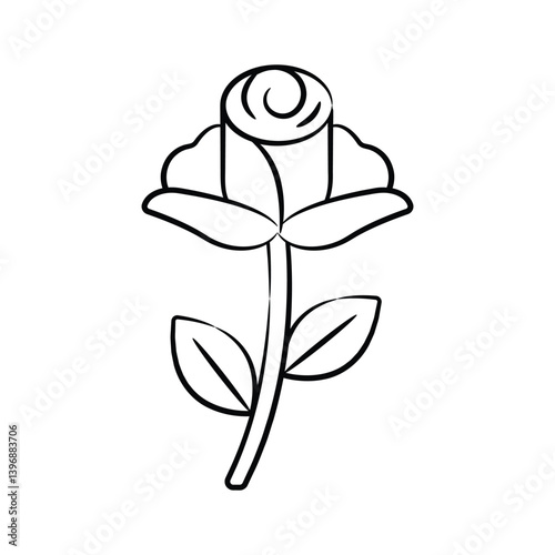 Check out handy doodle icon of growing flower