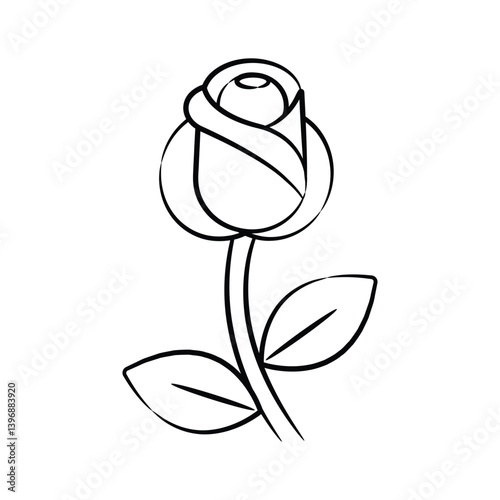 Grab this amazing hand drawn icon of blooming rosebud