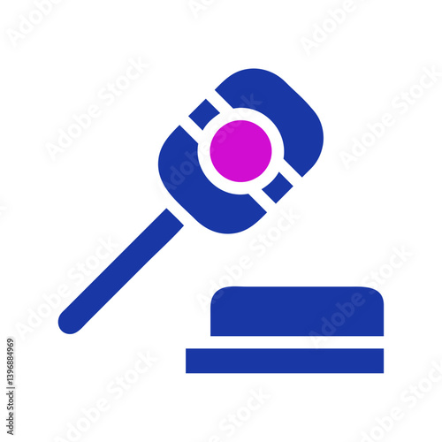 Abstract depiction of justice and auction process with bright colors icon