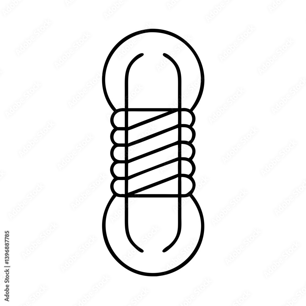 rope icon, rope line art - simple line art of rope, perfect for rope logos and icons