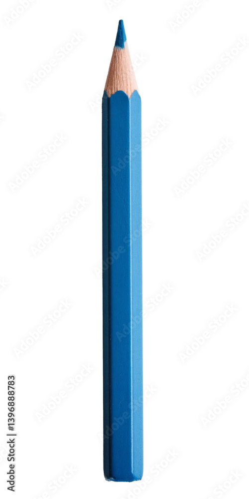 blue colored pencil isolated on white background blue colored pencil isolated on white background