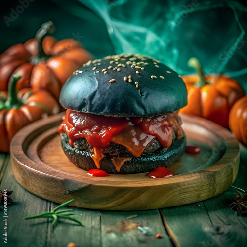 A grilled beef burger sandwich with lettuce, tomato, and cheese on a white plate