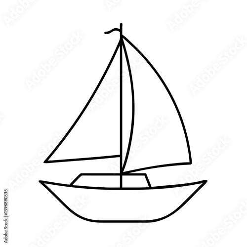 sailboat icon, sailboat line art - simple line art of sailboat, perfect for sailboat logos and icons