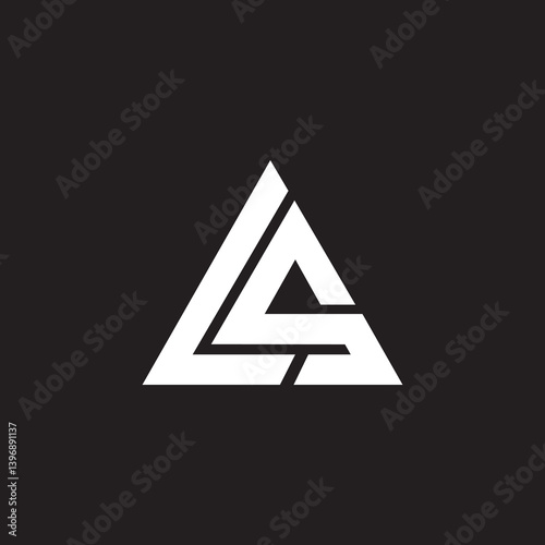 Triangle shape LS logo design vector illustration template.