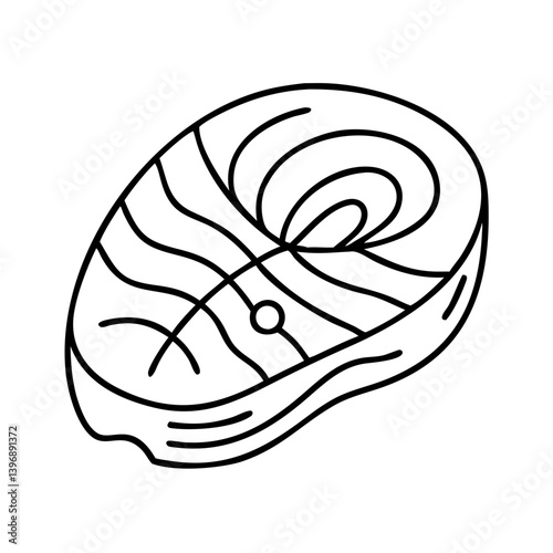 salmonfillet icon, salmonfillet line art - simple line art of salmonfillet, perfect for salmonfillet logos and icons photo