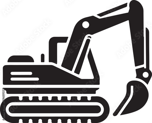 Excavator Icon Silhouette Vector Illustration
