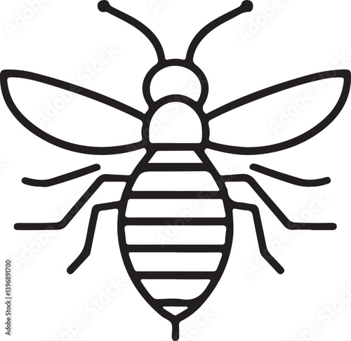 Bee Outline Icon Simple Silhouette Style