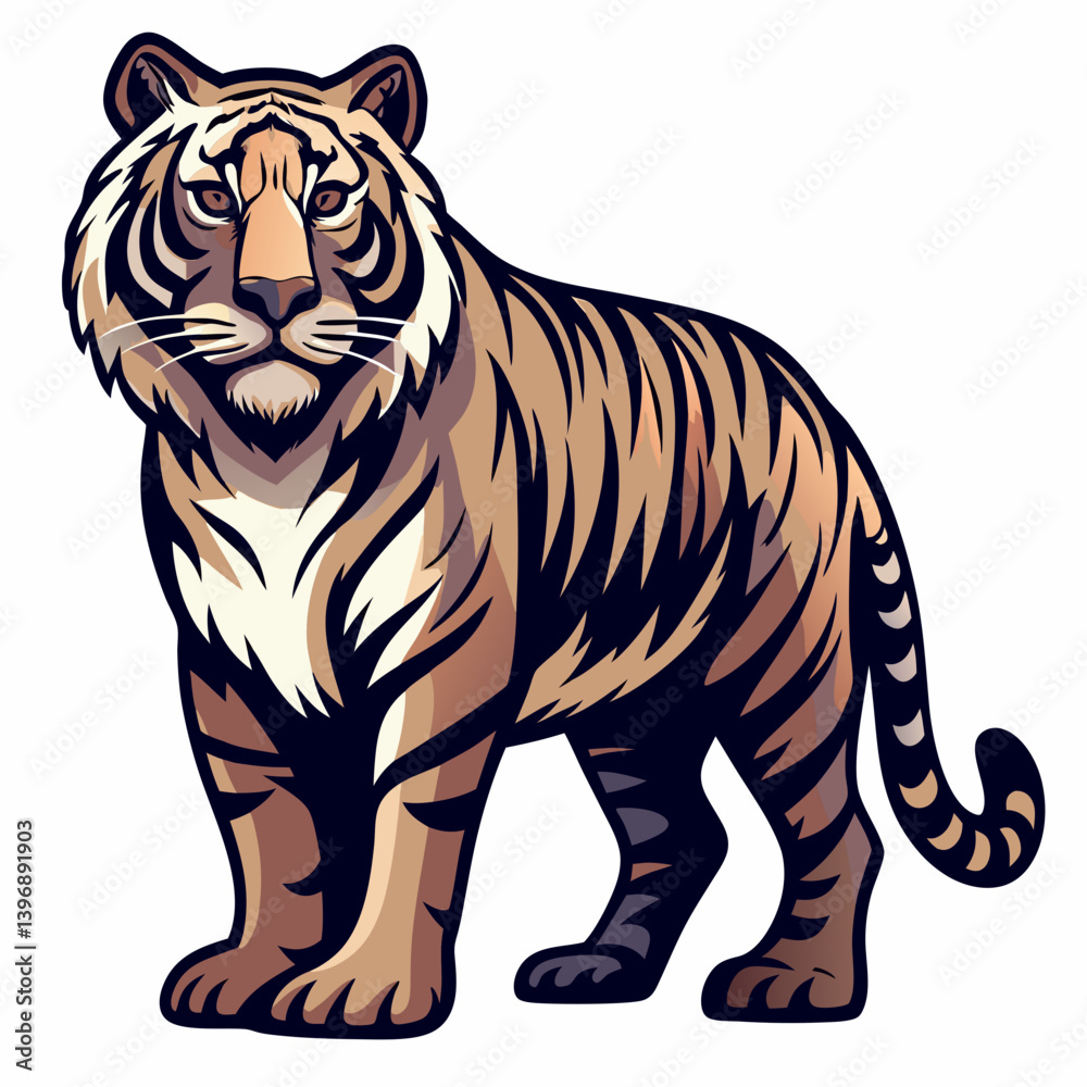 Obraz premium tiger on white background