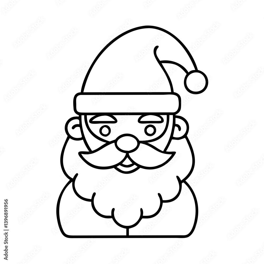 Obraz premium santaclaus icon, santaclaus line art - simple line art of santaclaus, perfect for santaclaus logos and icons