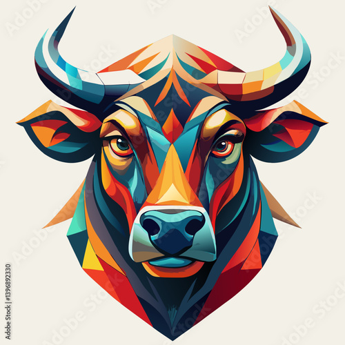 bull with a red horns