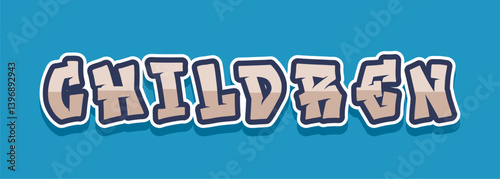 typography CHILDREN word art illustration, vector editable, poster, tshirt.