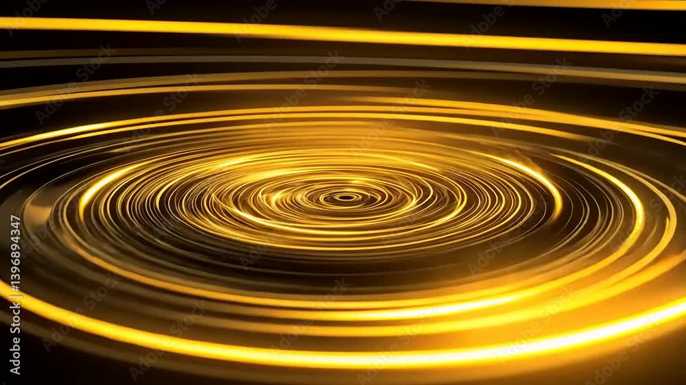 Golden ripples create mesmerizing patterns in a tranquil water surface, reflecting light