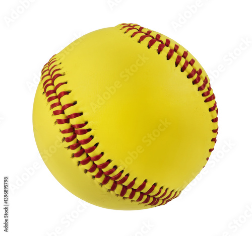 yellow softball isolated on white background