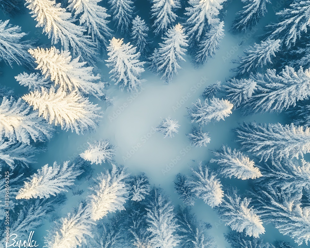 Snowy Forest Aerial View Snowy Forest Aerial View