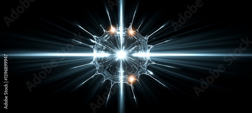 Obraz na płótnie Microscopic nuclear atom reaction. Physics science theory. Generative ai technology.
w salonie