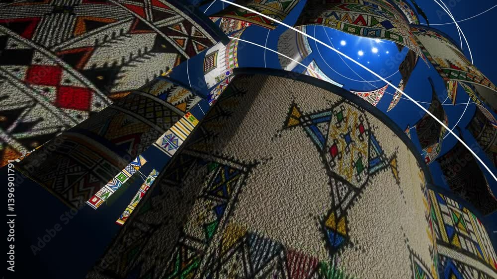 Saudi Folk Fabric Rugs Art